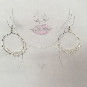 Faceted Crystal Bead Hoop Earrings